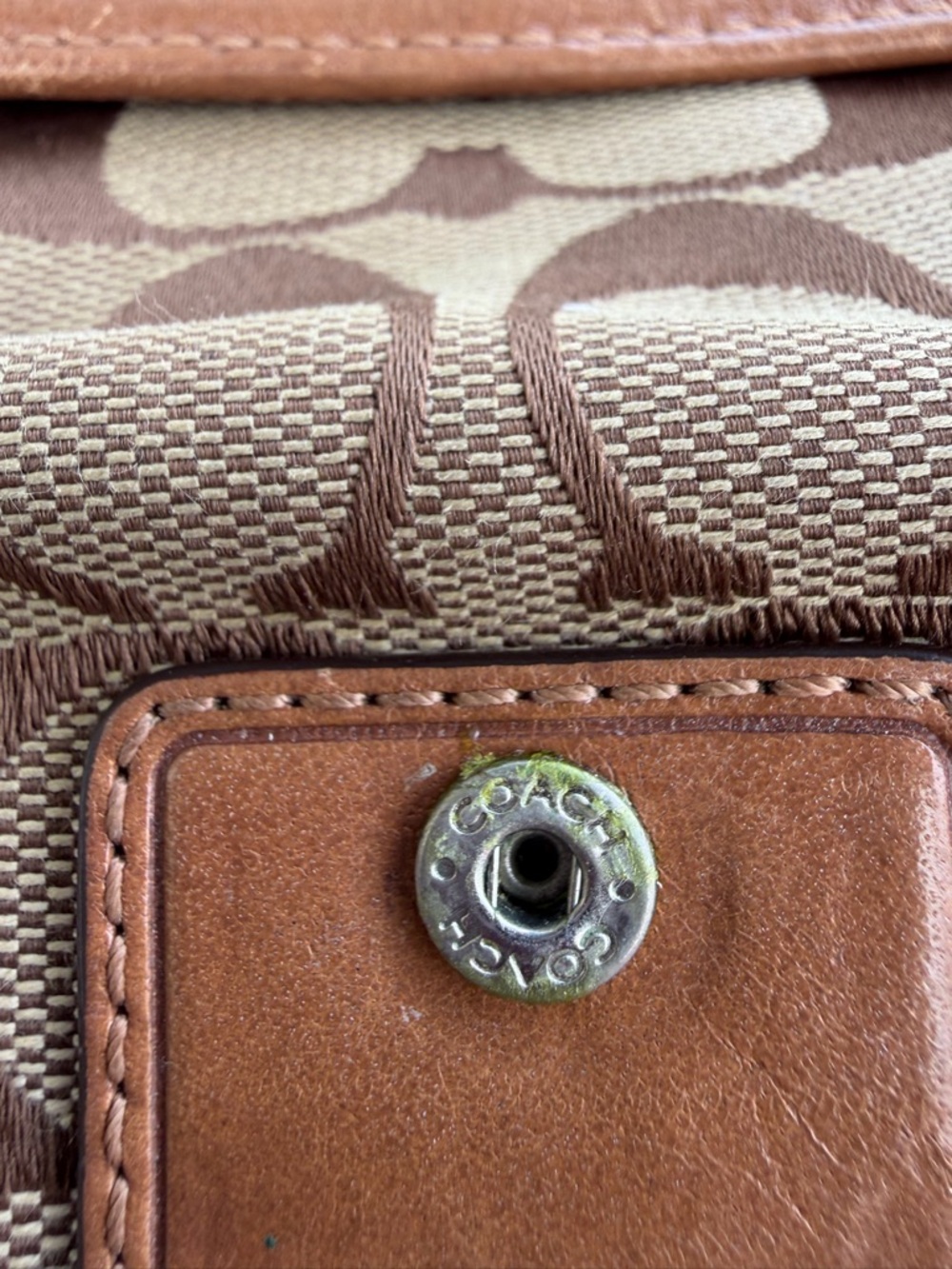 Vintage Coach Brown Signature Canvas Wallet with Silver Buckle - Picture 5 of 5